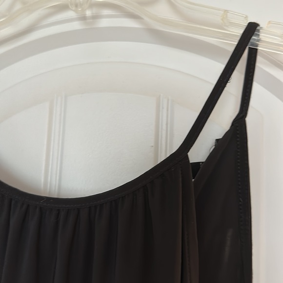 Express brand black silky spaghetti strap tie top with elastic bottom S SMALL LN - Picture 3 of 7